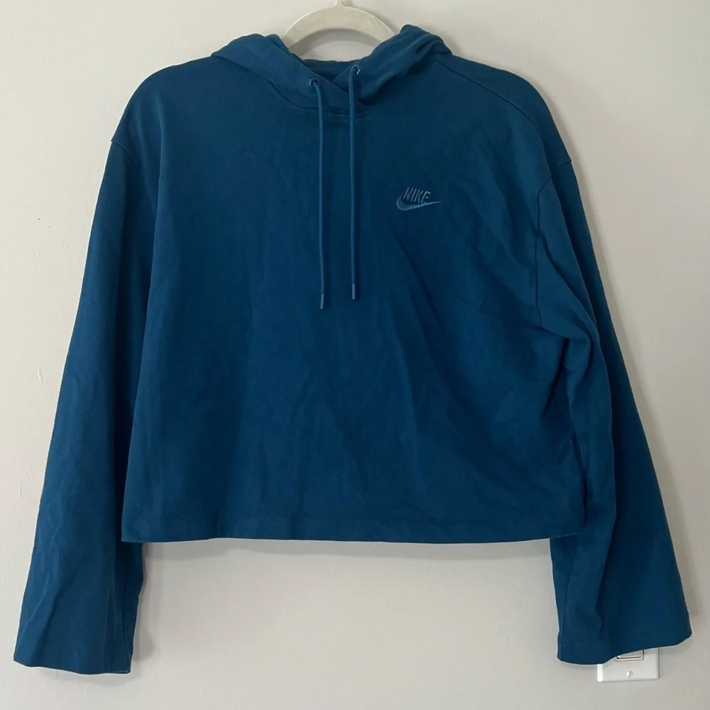 Nike Cropped Blue Hoodie